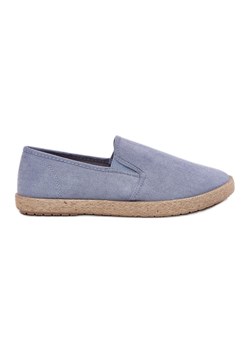 Espadryle Tenisówki Męskie Z Eko Zamszu Niebieskie ze sklepu ButyModne.pl w kategorii Espadryle męskie - zdjęcie 184285147