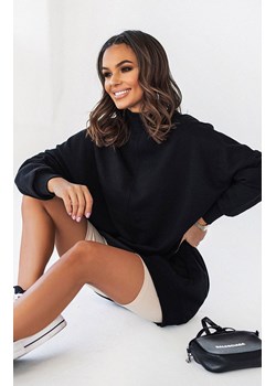 Bluza Simple w kolorze czarnym ze stójką i przeszyciami D27, Kolor czarny, Rozmiar M/L, Ivon ze sklepu Primodo w kategorii Bluzy damskie - zdjęcie 184286696