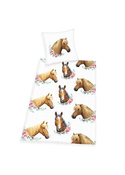 Herding Komplet pościeli renforcé &quot;Horse&quot; w kolorze białym ze sklepu Limango Polska w kategorii Pościel dziecięca - zdjęcie 184286848