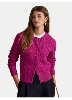 Polo Ralph Lauren Kardigan 211972104006 Różowy Slim Fit ze sklepu MODIVO w kategorii Swetry damskie - zdjęcie 184287869