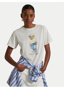Polo Ralph Lauren T-Shirt 211965107001 Biały Regular Fit ze sklepu MODIVO w kategorii Bluzki damskie - zdjęcie 184287886