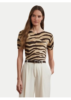 LAUREN RALPH LAUREN Bluzka 200971372001 Beżowy Regular Fit ze sklepu MODIVO w kategorii Bluzki damskie - zdjęcie 184287899