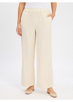 Msch Copenhagen Letnie spodnie z zawartością lnu - MSCHDisa Kobiety piaskowy marmurkowy ze sklepu vangraaf w kategorii Spodnie damskie - zdjęcie 184288576
