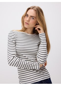 Reserved - Longsleeve z prążkowanej dzianiny - czarny ze sklepu Reserved w kategorii Bluzki damskie - zdjęcie 184289416