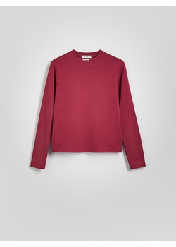 Reserved - Longsleeve z merceryzowanej bawełny - różowy ze sklepu Reserved w kategorii Bluzki damskie - zdjęcie 184289828