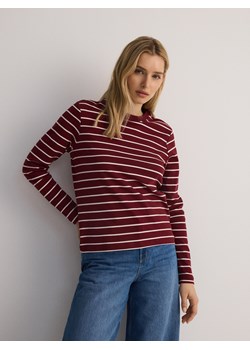 Reserved - Longsleeve z merceryzowanej bawełny - bordowy ze sklepu Reserved w kategorii Bluzki damskie - zdjęcie 184289848