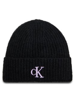 Calvin Klein Jeans Czapka Thick Embroidery Beanie K60K612321 Czarny ze sklepu MODIVO w kategorii Czapki zimowe damskie - zdjęcie 184290498