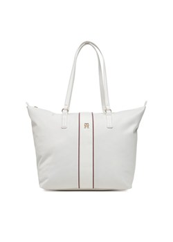 Tommy Hilfiger Torebka Poppy Tote Corp AW0AW17205 Écru ze sklepu MODIVO w kategorii Torby Shopper bag - zdjęcie 184290555
