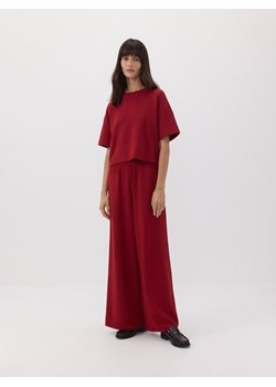 Reserved - Spodnie wide leg - bordowy ze sklepu Reserved w kategorii Spodnie damskie - zdjęcie 184292825