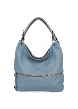 Uniwersalna Torebka Damska XL firmy Hernan HB0386 Błękitna/Jasno Szara ze sklepu PaniTorbalska w kategorii Torby Shopper bag - zdjęcie 184294185