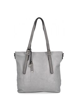 Uniwersalna Torebka Damska XL Shopper Bag firmy Hernan HB0213-1 Jasno Szara/Szara ze sklepu PaniTorbalska w kategorii Torby Shopper bag - zdjęcie 184294479