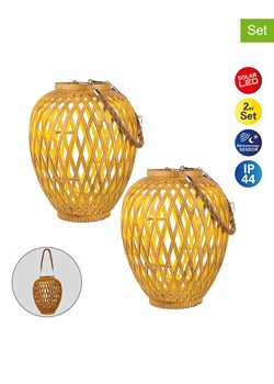 näve Dekoracyjne lampy solarne (2 szt.) w kolorze jasnobrązowym - wys. 24 x Ø 20 cm ze sklepu Limango Polska w kategorii Oświetlenie - zdjęcie 184295279