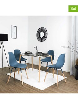 THE HOME DECO FACTORY Krzesła (4 szt.) w kolorze niebieskim - 48,5 x 85,8 x 46 cm ze sklepu Limango Polska w kategorii Meble - zdjęcie 184295309