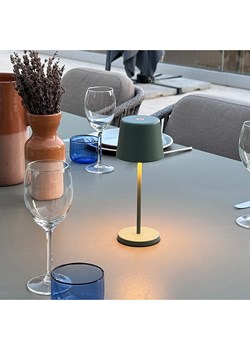lumisky Lampa stołowa LED &quot;Kelly Mini&quot; w kolorze khaki - wys. 21,6 x Ø 8,2 cm ze sklepu Limango Polska w kategorii Lampy stołowe - zdjęcie 184295349