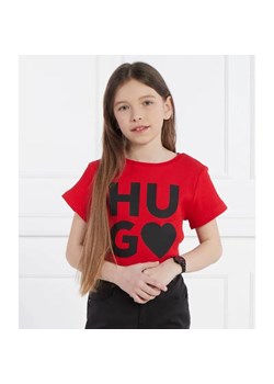 HUGO KIDS T-shirt | Regular Fit ze sklepu Gomez Fashion Store w kategorii Bluzki dziewczęce - zdjęcie 184296757