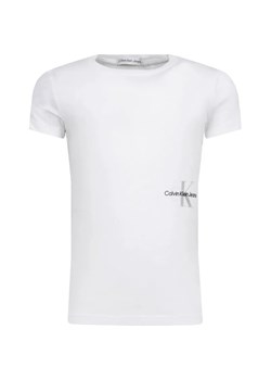 Calvin Klein Jeans T-shirt MONOGRAM OFF PLACED | Regular Fit ze sklepu Gomez Fashion Store w kategorii Bluzki dziewczęce - zdjęcie 184297677