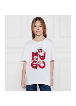 HUGO KIDS T-shirt | Regular Fit ze sklepu Gomez Fashion Store w kategorii Bluzki dziewczęce - zdjęcie 184297877