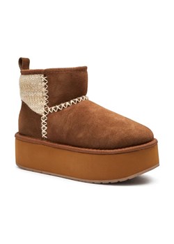 EMU Australia Skórzane śniegowce Stinger Knit Flatform | z dodatkiem wełny ze sklepu Gomez Fashion Store w kategorii Śniegowce damskie - zdjęcie 184298536
