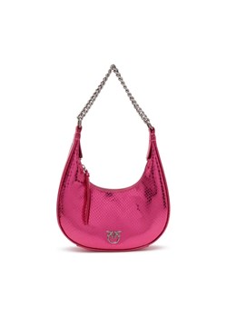 Pinko Skórzane hobo BRIOCHE HOBO MINI PELLE LAMINA ze sklepu Gomez Fashion Store w kategorii Torebki hobo - zdjęcie 184299628