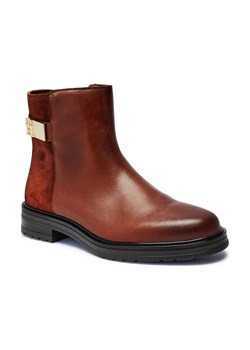 Tommy Hilfiger Skórzane botki Th Logo Leather Mix Chelsea ze sklepu Gomez Fashion Store w kategorii Botki - zdjęcie 184300198