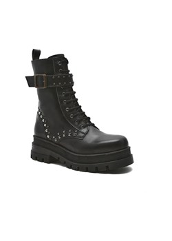 Pinko Skórzane botki MELISSA STIVALE PELLE+BORCHIE ze sklepu Gomez Fashion Store w kategorii Workery damskie - zdjęcie 184300427