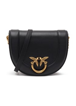Pinko Skórzana torebka na ramię ROUND CLICK MINI VITELLO MORBI ze sklepu Gomez Fashion Store w kategorii Listonoszki - zdjęcie 184301785