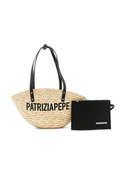 Patrizia Pepe Torba plażowa + saszetka | z dodatkiem skóry ze sklepu Gomez Fashion Store w kategorii Torby letnie - zdjęcie 184302149