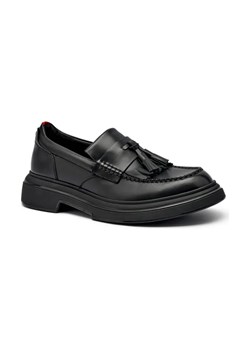 HUGO Mokasyny Rikky_Mocc | z dodatkiem skóry ze sklepu Gomez Fashion Store w kategorii Mokasyny męskie - zdjęcie 184302167