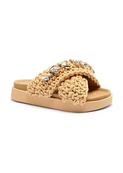 INUIKII Klapki WOVEN STONES | z dodatkiem skóry ze sklepu Gomez Fashion Store w kategorii Klapki damskie - zdjęcie 184305536