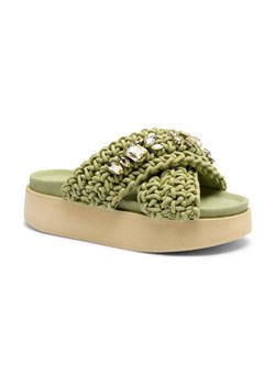 INUIKII Klapki WOVEN STONES PLATFORM | z dodatkiem skóry ze sklepu Gomez Fashion Store w kategorii Klapki damskie - zdjęcie 184306229