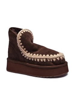 MOU Skórzane śniegowce Mini Eskimo Platform | z dodatkiem wełny ze sklepu Gomez Fashion Store w kategorii Śniegowce damskie - zdjęcie 184306735