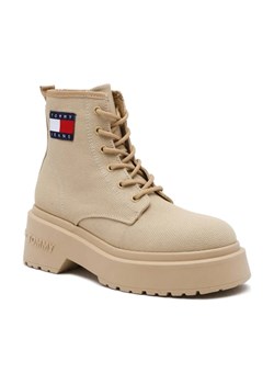 Tommy Jeans Botki na platformie TJW LACE UP FESTIVAL | z dodatkiem skóry ze sklepu Gomez Fashion Store w kategorii Workery damskie - zdjęcie 184307035