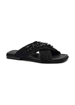 INUIKII Klapki WOVEN CROSSED STONES | z dodatkiem skóry ze sklepu Gomez Fashion Store w kategorii Klapki damskie - zdjęcie 184307109