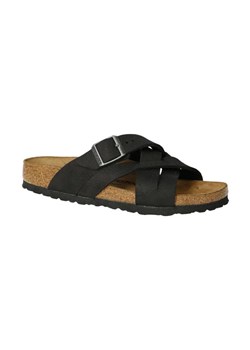 Birkenstock Skórzane klapki Lugano LEOI - id: BR225W000009184 - marki BIRKENSTOCK - 184307205 Birkenstock Skórzane klapki Lugano LEOI ze sklepu Gomez Fashion Store w kategorii Klapki damskie - zdjęcie 184307205