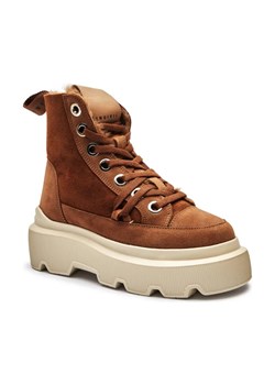 INUIKII Skórzane botki na platformie MATILDA SHEARLING ze sklepu Gomez Fashion Store w kategorii Botki - zdjęcie 184307849