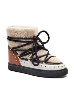 INUIKII Skórzane śniegowce CURLY ROCK WEDGE | z dodatkiem wełny ze sklepu Gomez Fashion Store w kategorii Śniegowce damskie - zdjęcie 184309277