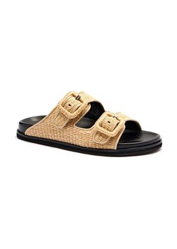 BOSS BLACK Klapki Freyah | z dodatkiem skóry ze sklepu Gomez Fashion Store w kategorii Klapki damskie - zdjęcie 184309806