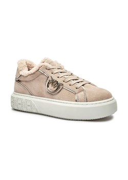 Pinko Skórzane sneakersy YOKO 01 | shearling ze sklepu Gomez Fashion Store w kategorii Buty sportowe damskie - zdjęcie 184311399