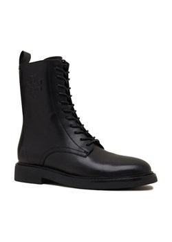 TORY BURCH Skórzane botki DOUBLE T COMBAT ze sklepu Gomez Fashion Store w kategorii Botki - zdjęcie 184312848