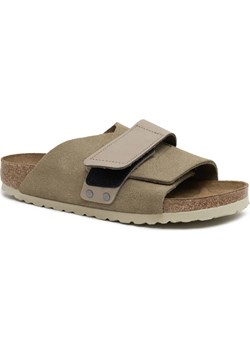 Birkenstock Skórzane klapki Kyoto VL Taupe ze sklepu Gomez Fashion Store w kategorii Klapki damskie - zdjęcie 184318779