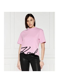 Karl Lagerfeld T-shirt Signature Hem | Relaxed fit ze sklepu Gomez Fashion Store w kategorii Bluzki damskie - zdjęcie 184322639