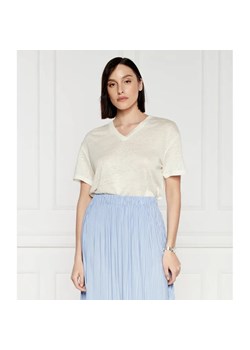 Samsøe Samsøe Lniany t-shirt saeli | Regular Fit ze sklepu Gomez Fashion Store w kategorii Bluzki damskie - zdjęcie 184324536