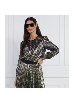 Karl Lagerfeld Bluzka Lurex Monogram | Regular Fit ze sklepu Gomez Fashion Store w kategorii Bluzki damskie - zdjęcie 184324628