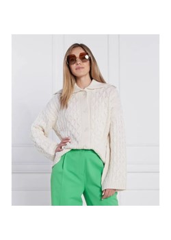 Samsøe Samsøe Wełniany kardigan | Relaxed fit ze sklepu Gomez Fashion Store w kategorii Swetry damskie - zdjęcie 184325416