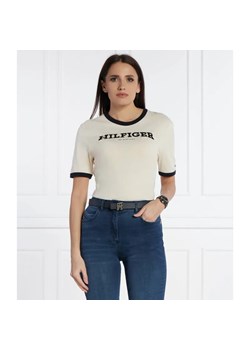Tommy Hilfiger T-shirt MONOTYPE FLOCK | Regular Fit ze sklepu Gomez Fashion Store w kategorii Bluzki damskie - zdjęcie 184325796