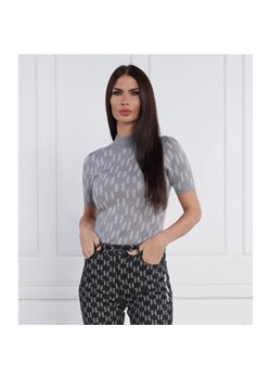 Karl Lagerfeld Bluzka Monogram | Slim Fit | z dodatkiem wełny ze sklepu Gomez Fashion Store w kategorii Bluzki damskie - zdjęcie 184325856