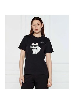 Karl Lagerfeld T-shirt IKON AQUARELLE | Regular Fit ze sklepu Gomez Fashion Store w kategorii Bluzki damskie - zdjęcie 184326129