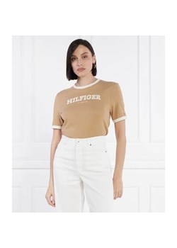 Tommy Hilfiger T-shirt MONOTYPE FLOCK | Regular Fit ze sklepu Gomez Fashion Store w kategorii Bluzki damskie - zdjęcie 184326167