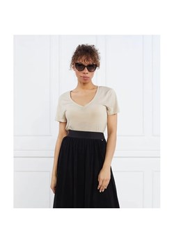Tommy Hilfiger T-shirt | Regular Fit | z dodatkiem lnu ze sklepu Gomez Fashion Store w kategorii Bluzki damskie - zdjęcie 184326678