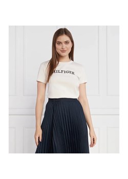 Tommy Hilfiger T-shirt MONOTYPE PRINT C-NK SS | Slim Fit ze sklepu Gomez Fashion Store w kategorii Bluzki damskie - zdjęcie 184327477
